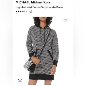 MICHAEL Michael Kors Black and White Long Sleeve Hoodie Dress
